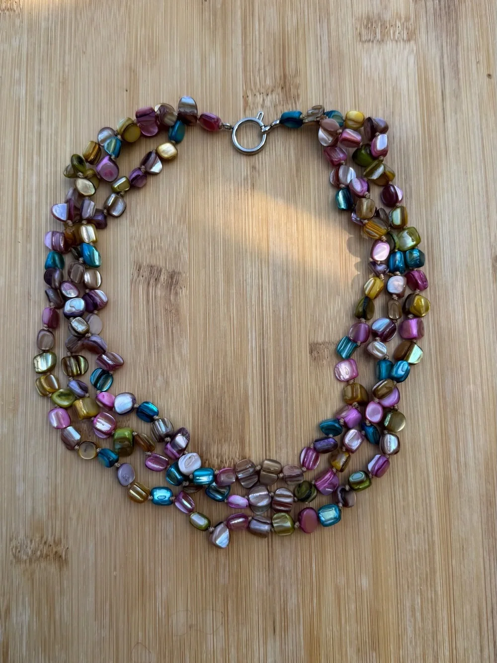 Multicolor Pearl Beaded Statement Necklace - Women Jewelry - Picture 3 of 3